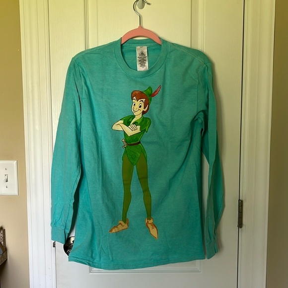 NWOT Disney Parks Peter Pan Long Sleeve Double sided Crew Neck Tee Size XS - Picture 2 of 7